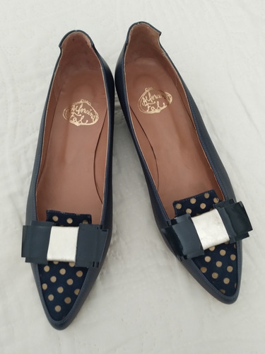 Zapatos Balerinas Alfonsina Fal. Talle 36. Cuero Azul 