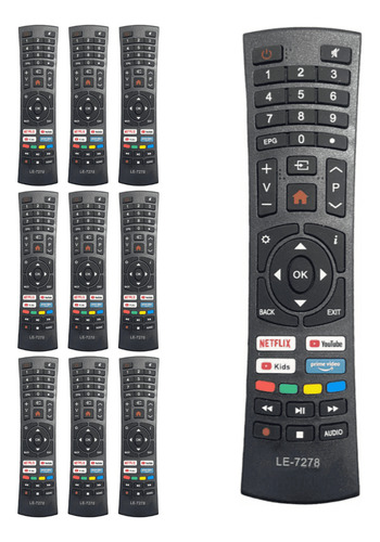 Kit 10 Controle Compatível Multilaser Smart Tv Tl026 Tl032