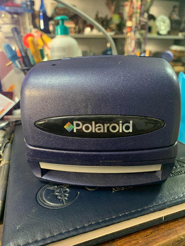 Antiga Câmera Polaroid Da Cor Azul