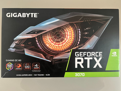 Placa De Vídeo Gigabyte Oc Rtx 3070 8gb Gddr6 256 Bits