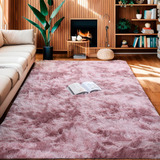 Alfombra Decorativa Sala De Estar Y Dormitorio 160 X 120 Cm Color Rosa Diseño De La Tela Tie Dye Largo 160 Cm