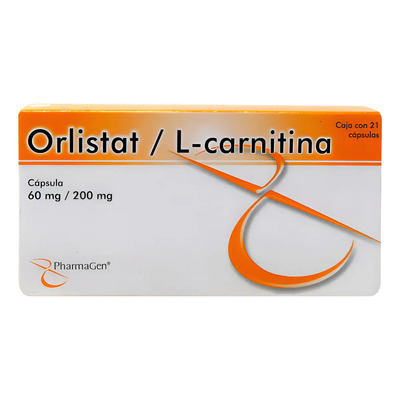 Orlistat L-carnitina pharmagen Con 21 Caps 60\u002F200 Mg Sin Sabor | Envío gratis