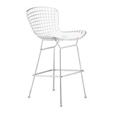 Banqueta Alta Bertoia Cromada 4 Patas Importada + Almohadón