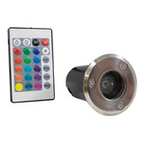 Empotrado De Piso Led 1w Rgb Multicolor C/ Contro Remoto