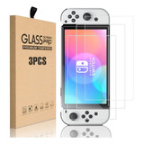 3pcs Cristal Mica Nintendo Switch Oled Accesorios Videojuego
