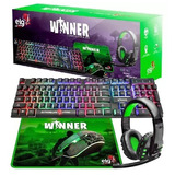 Kit Gamer 4 Em 1 Headset + Mouse + Teclado + Mousepad Winner