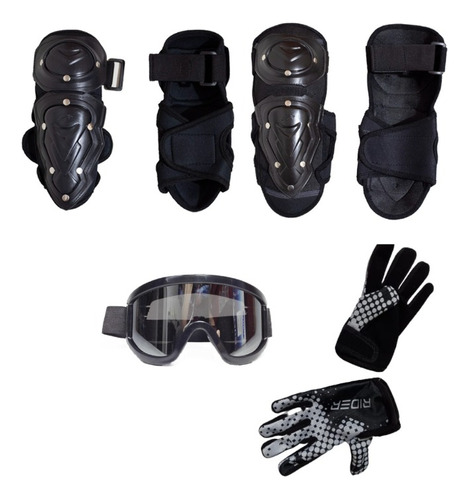 Bicicross Infantil Protecciones Rodilleras Gafas Y Guantes 