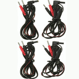 Cable Para Electroestimulador Tens Ems Cola De Ratón 4 Pzas