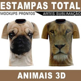 Estampas Sublimação Total Animais 3d Mockups Bichos Artes