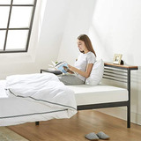 Cama Con Plataforma De Metal Mellow Hylle Con Estante De Cab