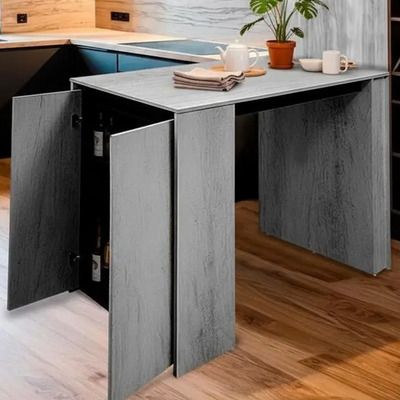 Mesa Desayunador Decomobil Barra Para Cocina Antecomedor Lombardia - Negro Mate | Meses sin interés