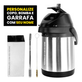 Kit Tereré Inox Garrafa Copo Bomba 07 - Personalize Seu Nome