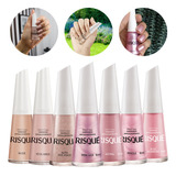 Kit 07 Esmalte Risque Tons Rosados Nude Hipoalergênico