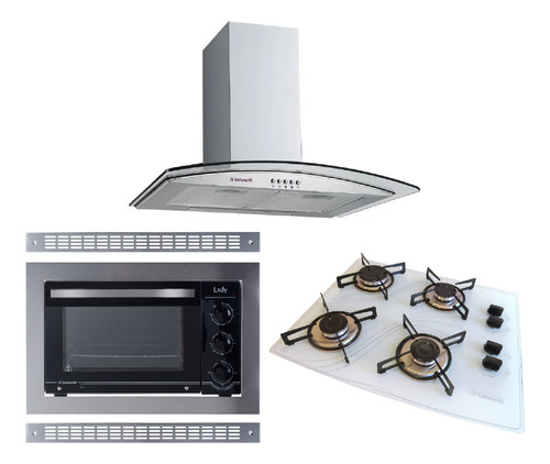 Kit Forno Embutir Coifa Gourmet Cooktop Branco 4b Safanelli 