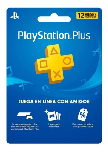 Tarjeta Plus 12 Meses - Playstation Plus 1 Año - Usa