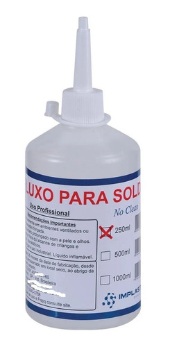 Fluxo Para Solda No Clean 250ml Implastec Incolor Bisnaga