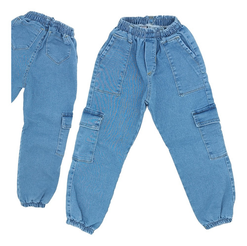 Pantalón De Jeans Elastizado De Nena Niña Kaorikawaii Art-22