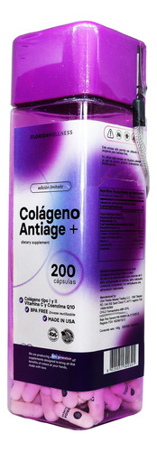 Colageno Antiage + Coenzima Q10+ Vit C 200 Caps Made In Usa