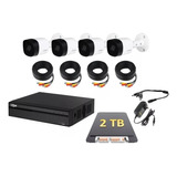 Kit Dahua Circuito Cerrado 4 Cámaras 4mp 2 Tb Dvr 8 Ch