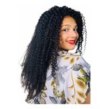 Peruca Front Lace 70cm Cachos Afro - Cabelo Humano