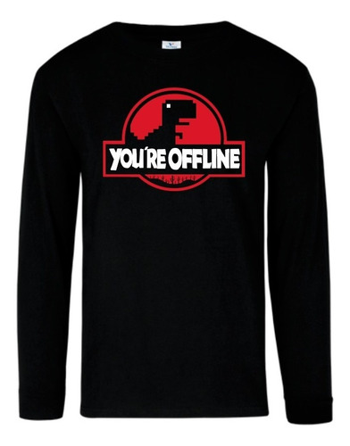 Playera Para Programadores You're Offline Manga Larga