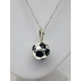 Dije Balon Futbol Plata Ley .925 Incluye Cadena Mod005