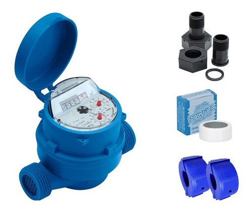 Hidrômetro Medidor De Água Unijato 3/4 Qn 1.5 115mm + Kit Co