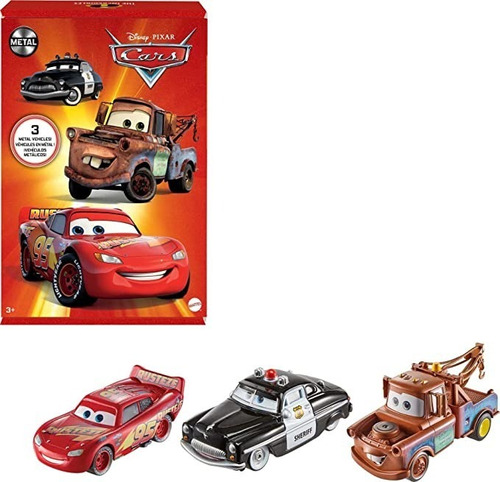 Paquete De Tres Carritos De La  Pelicula Cars Originales