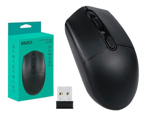 Mouse Wireless Inalámbrico R520 1600dpi Receptor Usb 2.4ghz