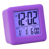Despertador Para Quarto Relógio Digital Tempo De Roxo
