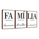 Quadros Decorativos Frases Família Preto E Branco 60x80cm