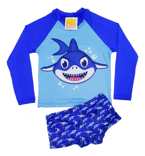 Conjunto Infantil Blusa Uv Sunga Biquini Maiô Proteção Solar