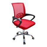 Silla Oficina Escritorio Respaldo Malla Home Office Color Rojo