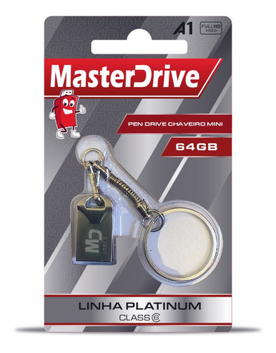 Mini Pendrive 64gb Nano Fit Masterdrive Platinum Original