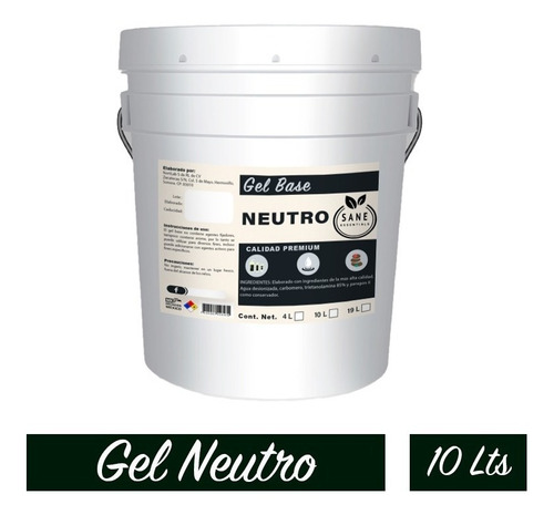 Gel Neutro Base Corporal Sin Aroma 10 Kilos Calidad Premium