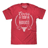 Tee Luv Coors Banquet Rodeo Bull Camiseta - Camisa Roja De C