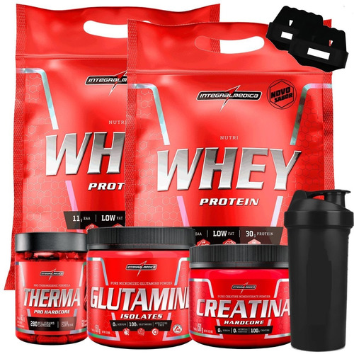 Combo - 2 Nutri Whey + Creatina + Bcaa + Therma + Shaker 