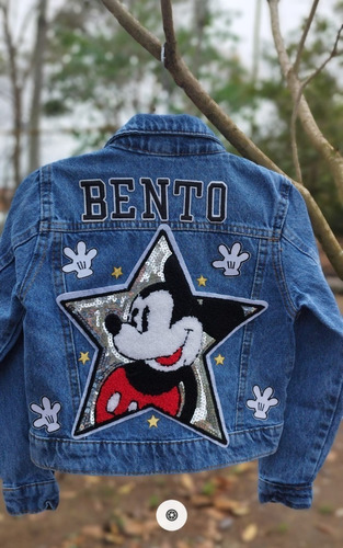 Jaqueta Jeans Infantil Menino Personalizada Disney Mickey