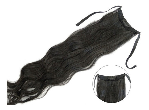 Aplique Rabo Cavalo Natural Humano Cabelo Lindo 100grs 65cm