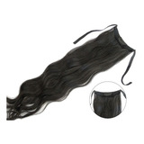 Aplique Rabo Ondulado Cabelo Humano Virgem 60cm 100gr