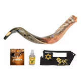 Shofar De Chifre De Antílope + Capa + Livro De Israel #l4