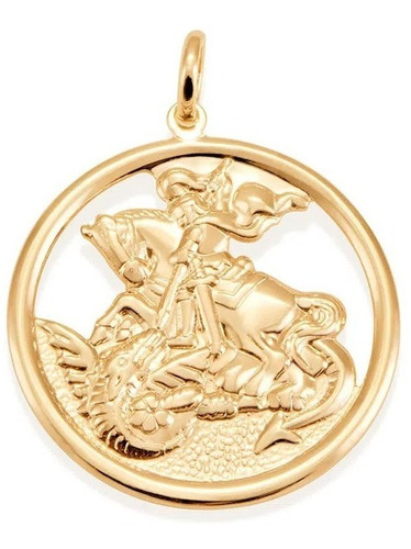 Pingente Medalha Imagem São Jorge - Rommanel 541256