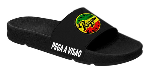Chinelo Slide Masculino Personalizado Estampa Reggae