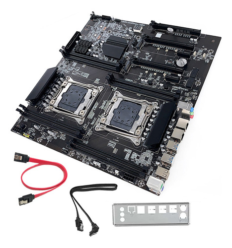 Placa Base X99 De Doble Zócalo Con 2 Cables Sata+deflector L