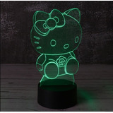 Lámpara Acrílico 3d Luz De Colores Nocturna Hello Kitty Color De La Estructura Blanco Color De La Pantalla 3 Tonos De Iluminación