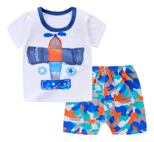 Conjunto De Camisa Y Pantalones De Manga Corta Para Niños Y