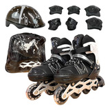 Patins Inline Roller Infantil Iniciante Ajustável + Capacete