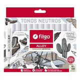 Marcadores Artisticos Tonos Neutros Filgo Alloy Caja X12u