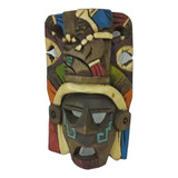 Mascara Madera Artesanía Maya Chichen 20cm Chac Mool 