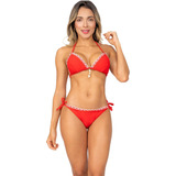 Bikini Praie 1007rojo Carmesí Tejido Conchas